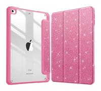 Fintie Étui Hybride Fin pour iPad Mini 2019 5e génération/iPad Mini 4 (7,9"), Porte-Stylet intégré, Antichoc avec Coque arrière Transparente, Rose pailleté