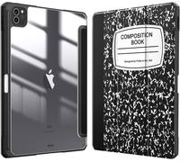 Fintie Étui Hybride Fin Pour Ipad Pro 11"" (3e Génération) 2021 - [Porte-Crayon Intégré] - Coque Arrière Transparente, Convient Également À L'ipad Pro 11"" 2e Génération 2020, Livre De Composition