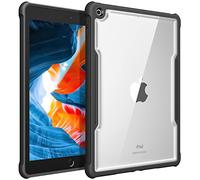 Fintie Étui Hybride pour iPad 9ème génération 2021/8ème génération 2020/7ème génération 2019 10,2" - Transparent Clair Coque arrière Rigide avec Pare-Chocs en TPU Souple résistant aux Chocs, Noir