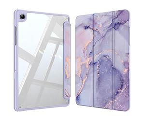 Fintie Étui Hybride pour Samsung Galaxy Tab A9 Plus 11" 2023 - Étui de Protection résistant aux Chocs avec Coque Rigide Transparente à l'arrière pour Tablette A9+ SM-X210/X216/X218, marbre Violet
