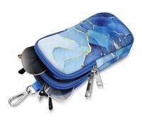 FINTIE Étui Lunettes Souple Double Compartiment - Pochette Lunettes de Soleil en Néoprène avec Fermeture Éclair et Clip pour Hommes et Femmes