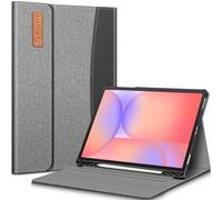 Fintie Étui Portefeuille à Angles Multiples avec Poche pour Samsung Galaxy Tab S10 Lite/S10 FE/S9 FE 5G 10,9"/Tab S9 11" avec Porte-Stylo S intégré, Plusieurs Angles - Gris