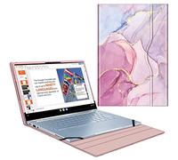 Fintie Étui Portefeuille en Cuir PU de qualité supérieure pour ASUS Chromebook Flip C433TA 14" / ASUS Chromebook C425 / Lenovo Yoga Slim 7 14IIL05 / Dell Latitude 7410 7420 - Effet marbre Scintillant