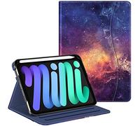 FINTIE Étui Portefeuille pour iPad Mini 6 2021, Support Intelligent Multi-Angle avec Porte-Crayon et Poche, Mise en Veille/réveil Automatique pour iPad Mini 6ème génération 8,3", Galaxy