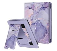 FINTIE Étui Compatible avec 6” Kobo Clara Colour/BW 2024 et Kobo Clara 2E 2022 - Coque Liseuse Housse avec Béquille, Fente pour Carte et Dragonne, Marbre Lilas