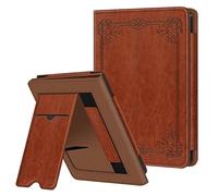 FINTIE Étui pour 6” Kobo Clara Colour/BW 2024 et Kobo Clara 2E 2022 | Coque Liseuse Housse avec Béquille, Fente pour Carte et Dragonne, Brun