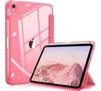 Fintie Étui pour iPad 10e génération 2022 avec Porte-Stylo, étui de Protection résistant aux Chocs avec Dos et Cadre Transparent et réveil/Veille Automatique, Rose