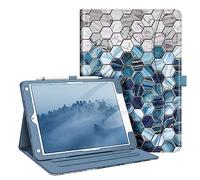 Fintie Étui pour iPad 9e/8e/7ème génération (2021/2020/2019) 10,2 pouces - [Protection des coins] Support de visualisation multi-angle avec poche et porte-crayon, mise en veille automatique, hexagones