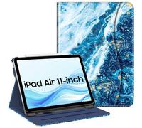 FINTIE Étui pour iPad Air 11" (2024) M2, iPad Air 6e/5e/4e génération (2024/2022/2022) - [Affichage Multi-Angle] Étui Portefeuille avec Porte-Crayon et Poche, Vague Sable