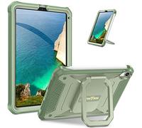 Fintie Étui pour iPad Mini 7 (A17 Pro, 7e génération) 2024/iPad Mini 6 (6e génération) 8,3", avec anneau Magic Tuatara, rotation à 360 degrés, robuste, antichoc avec protection d’écran, vert