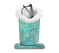 FINTIE Étui pour lunettes doublé en peluche avec base magnétique - Support pour lunettes en cuir vegan de qualité, teintes de bleu, Moyen (Paquet de 1)