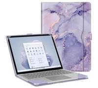 Fintie Étui pour Microsoft Surface Laptop 7 13,8" 2036 et Surface Laptop 13,5" 6/5/4/3/2 1951/1868/1958/1950/1867/1769, housse avec grande poche, marbré lilas