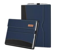 Fintie Étui pour Microsoft Surface Pro 7 Plus 12,3", Surface Pro 7/6/5/4/3 - Portfolio Business Cover avec Poche, Compatible avec Clavier Type Cover - Bleu Marine