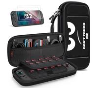 FINTIE Étui pour Nintendo Switch 2 (2025) + Verre Trempé (2 Pièces) - [Antichoc en EVA] Housse de Transport avec Emplacements Cartes de Jeu et Poche Intérieure pour Accessoires, Don't Touch