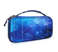 FINTIE Etui pour Nintendo Switch / Switch Modèle OLED - Sacoche Rangement Zippée Anti-Choc Housse de Transport en EVA, Sacoche Voyage Console avec 10 Emplacements Cartes de Jeu, Ciel Bleu