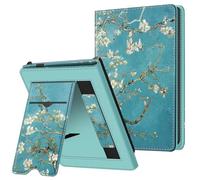 FINTIE Étui pour Pocketbook Verse Pro 6 Pouces et Verse (2023), Coque Liseuse avec Béquille, Housse de Protection avec Fente pour Carte et Dragonne, Fleur Abricotier