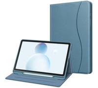 FINTIE Coque pour Samsung Galaxy Tab S6 Lite 10.4 Pouces 2024/2022/2020 - Housse Multipositions Etui avec Poche Frontale et Fonction Sommeil/Réveil Automatique, Bleu Brumeux