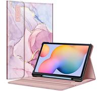 Fintie Étui pour Samsung Galaxy Tab S6 Lite 10,4 Pouces 2024/2022/2020 avec Porte-Stylo S, étui Portefeuille à Angles Multiples avec Poche Mise en Veille/réveil Automatique, marbre de rêve