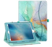 FINTIE Étui pour Tablette iPad Pro 9,7" Version 2016 - [Protection des Coins] Support Intelligent Multi-Angle avec Poche, Porte-Crayon, Fonction Veille/réveil Automatique, marbre émeraude
