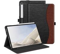 Fintie Étui pour Tablette Samsung Galaxy Tab S9 FE 10,9"/Tab S9 11" 2023, étui de Protection Multi-Angle avec Compartiment pour Documents et Fonction Veille/réveil Automatique, Noir/Marron