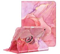 FINTIE Étui Rotatif Compatible avec iPad 10(^>e<^) génération (modèle 2022) 10,9 po - Housse de Protection pivotante à 360 degrés avec Porte-Crayon, Veille/réveil Automatique, marbre Rose
