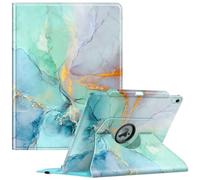 FINTIE Étui Rotatif Compatible avec iPad Air 13" (M2) 2024 - [Pivotant à 360 degrés] avec Porte-Crayon, Mise en Veille/réveil Automatique, marbre émeraude