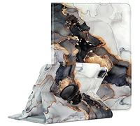FINTIE Étui Rotatif Compatible avec iPad Pro 11" (2022/2021/2020/2018, 4e/3e/2e/1ère génération) - Support pivotant à 360 degrés avec Porte-Crayon, Veille/réveil Automatique, marbre Nuageux