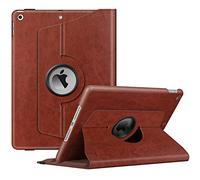 Fintie Étui Rotatif pour iPad 9e génération (2021)/8e génération (2020)/7e génération (2019) 10,2 Pouces - Support Rotatif à 360 degrés avec Porte-Stylet- Fonction Veille Automatique - Marron