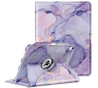 Fintie Étui Rotatif pour iPad (A16) 11e génération 11" (2025), iPad 10e génération 10,9" (2022) - avec Porte-Crayon intégré, Support de Protection Rotatif à 360 degrés, marbre Lilas