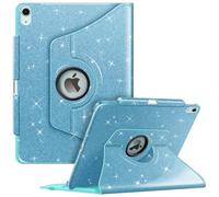 Fintie Étui Rotatif pour iPad Air 13" (M3) 2025, M2 2024 Support de Protection pivotant à 360° avec Porte-Stylet et Fonction de Mise en Veille/réveil Automatique, Bleu pailleté