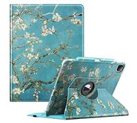 Fintie Étui Rotatif pour iPad Pro 12,9" 6e génération 2022-360 degrés avec Porte-Crayon, Mise en Veille/réveil Automatique, Convient également à l'iPad Pro 12,9" 5e/4e/3e génération, Fleur