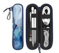 FINTIE Housse Compatible avec Apple Pencil Pro/Pencil (USB-C)/Pencil (2e/1re Génération) - Etui Fermeture Éclair en Néoprène Coque de Protection, Marbre Océan