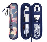 FINTIE Housse Compatible avec Apple Pencil Pro/Pencil (USB-C)/Pencil (2e/1re Génération) - Etui Fermeture Éclair en Néoprène Coque de Protection, Hibiscus
