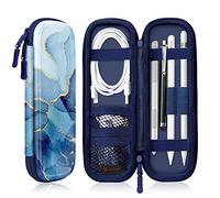 FINTIE Housse Compatible avec Apple Pencil Pro/Pencil (USB-C)/Pencil (2e/1re Génération) - Housse de Protection Sacoche de Stylet pour S Pen/Surface Pen, Marbre Océan