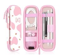 FINTIE Housse Compatible avec Apple Pencil Pro/Pencil (USB-C)/Pencil (2e/1re Génération) - Housse de Protection Sacoche de Stylet pour S Pen/Surface Pen, Vache Fraise