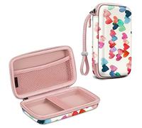 FINTIE Housse Compatible avec Kodak Mini 2 Retro/Step & Mini 2 HD/Smile | EVA Étui Rigide de Protection Transport Case avec Poche Intérieure/Sangle Amovible, Coeurs Pluie