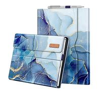 FINTIE Housse pour Microsoft Surface Pro 7+/Surface Pro 7/Pro 6/Pro 5/Pro 4/Pro 3 - Coque Multi-Angle Ajustables Etui de Protection Fermeture Magnétique Cover avec Poche de Documents, Marbre Océan