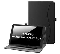 FINTIE Housse pour Samsung Galaxy Tab A 10.5 Pouces 2018 SM-T590/T595 - Coque de Protection Multi Angles Etui Case Cover Fonction Sommeil/Réveil Automatique avec Pochette de Cartes, Noir