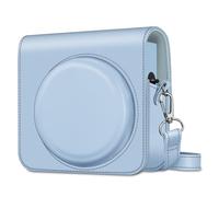 FINTIE Housse Sac de Caméra pour Fujifilm Instax Square SQ40/SQ1 Appareil Photo Instantané, Pochette Protection Etui Bandoulière Amovible Sac de Voyage Caméra en Cuir PU, Bleu