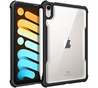 Fintie Hybrid Back Case for iPad Mini 7 (A17 Pro, 7th Generation) 2024 / iPad Mini 6 (6th Gen) 8.3 inch - Clear Hard Back Cover with Shockproof Soft TPU Bumper (Black)