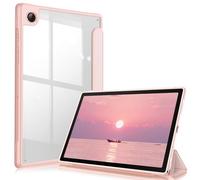 Fintie Hybrid Slim Case pour Samsung Galaxy Tab A8 10,5 Pouces (modèle 2022 SM-X200/X205/X207), Coque Anti-Choc avec Coque arrière Transparente Claire, Fonction Veille/réveil Automatique, Rose doré