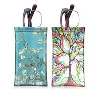 Fintie Lot de 2 étuis à lunettes en cuir avec chiffon de nettoyage - - Taille M