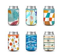 Fintie Lot de 6 manchons isothermes en néoprène pour bouteille de bière, soda, eau (355 ml)