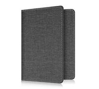 Fintie Passport Holder Travel Wallet RFID Blocking Vegan Leather Card Case Cover, Denim Charcoal