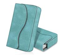 FINTIE Porte Carte Homme/Femme, Porte Carte Bancaire, Porte-Cartes de Visite, Titulaire de Carte de Crédit, Organisateur avec Fermeture Magnétique, Turquoise