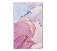 FINTIE Porte-Cartes de Visite, Porte Carte Homme/Femme, Titulaire de Carte de Crédit, Organisateur Porte-Cartes en Acier Inoxydable Revêtu, Marbre Scintillant