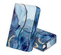 FINTIE Porte-Cartes de Visite, Porte Carte Homme/Femme, Titulaire de Carte de Crédit, Organisateur Porte-Cartes Universel avec Fermeture magnétique, Marbre Océan