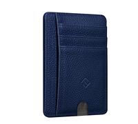 FINTIE Porte Cartes Ultra-Fin et Léger, 7 Emplacements, Porte-Cartes de Crédit avec Fenêtre d'identification, RFID Blocage, Portefeuille Minimaliste pour Femme/Homme, Bleu Marine