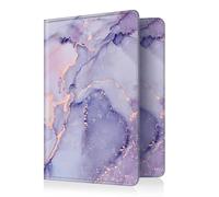 FINTIE Porte-Passeport Housse - Voyage Protecteur Portefeuille Pochette Etui de Protection pour Passeport, Carte d'embarquement, Carte d'identit, Marbre Lilas