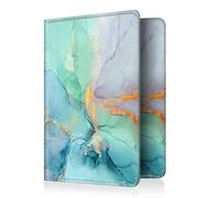 FINTIE Porte-Passeport Housse - Voyage Protecteur Portefeuille Pochette Etui de Protection pour Passeport, Carte d'embarquement, Carte d'identit, Marbre Émeraude